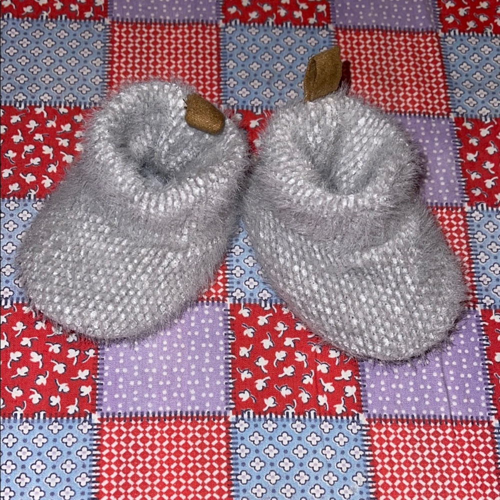 Cozy Gray Baby Booties